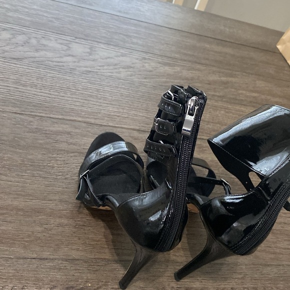 NWT BURJU Amante Thick Ankle Strap Heeled Sandals | Black | size 11 - Picture 8 of 9